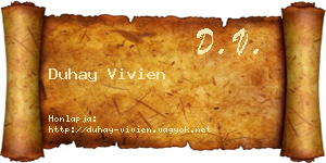 Duhay Vivien névjegykártya